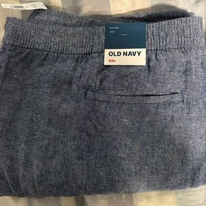 Old Navy Linen Blend Womens XXLarge Chambray Blue Pull On High Rise Pants